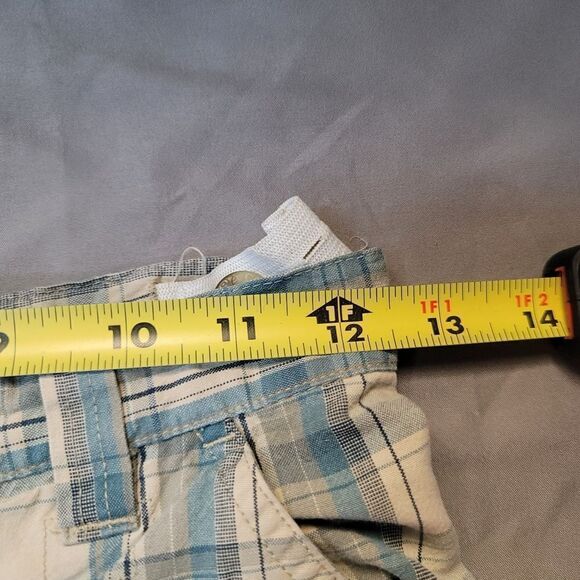 Vintage 90s Columbia youth blue & grey plaid shorts - size 10, made in India - Picture 4 of 9